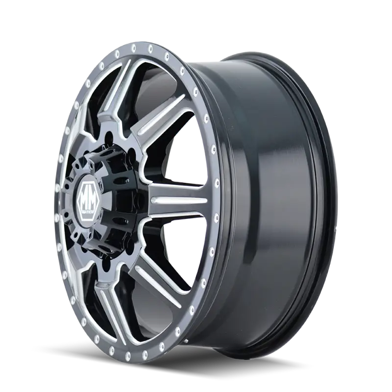 Mayhem Monstir 22X8.25 Front Wheel — 8X170 Bolt Pattern, +127Mm Offset, 124.9Mm Hub Bore, Black With Milled Spokes 2
