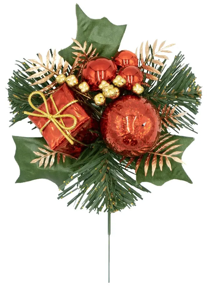 8" Festive Present, Bauble, Pine Cone, Berry & Pine Pick 2
