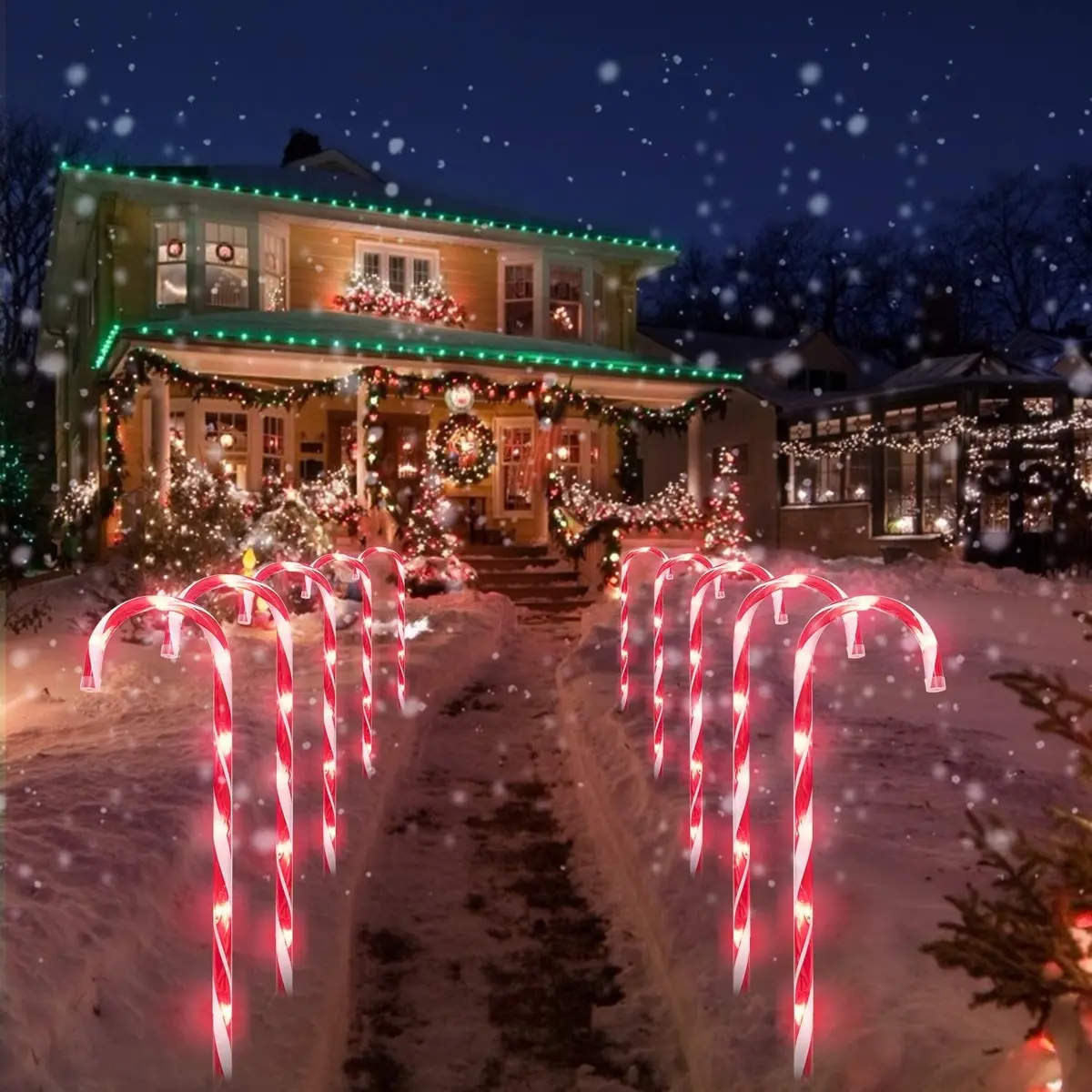 26" Lighted Candy Cane Lawn Stakes (3-Pack) 1