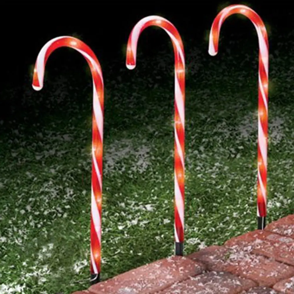 26" Lighted Candy Cane Lawn Stakes (3-Pack) 2
