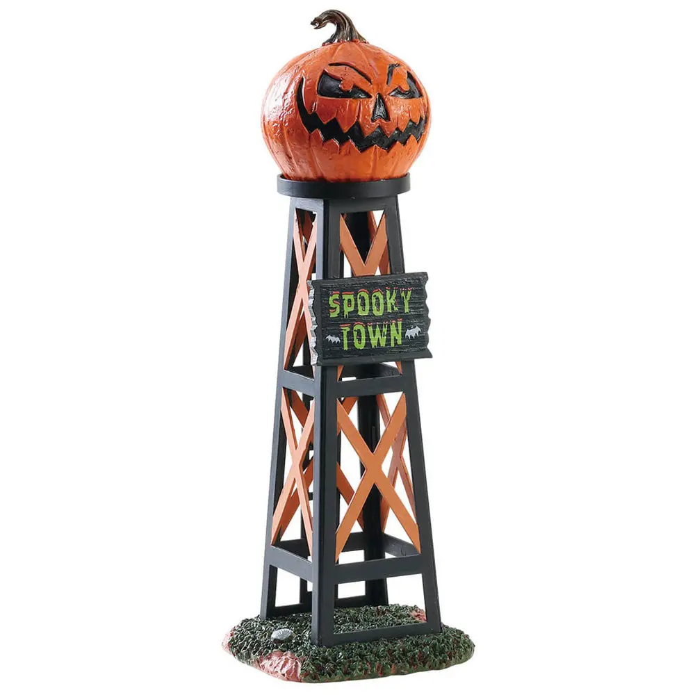 Lemax Spooky Town Evil Pumpkin Water Tower #83341 1