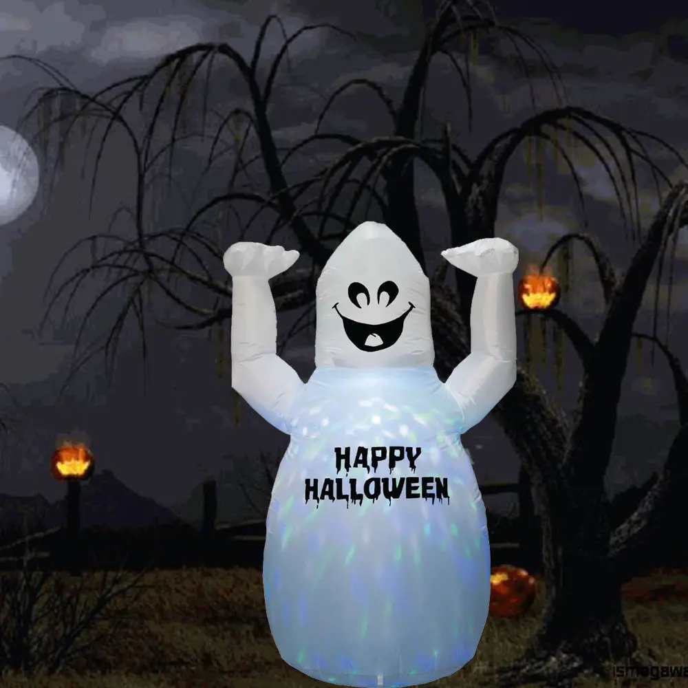 6' Air Inflatable Projection Lighted Happy Halloween Ghost 1