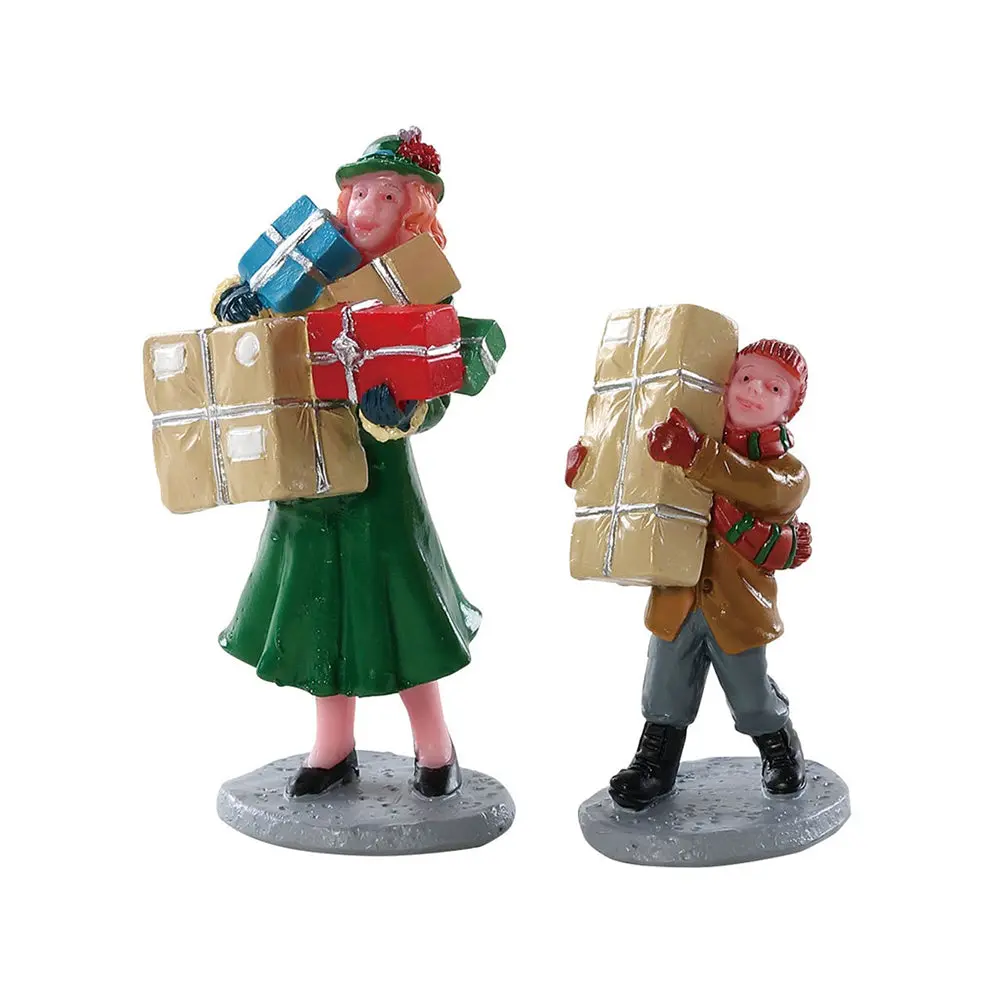 Lemax General Collectible Figurines: Christmas Rush, Set Of 2 #82610 1