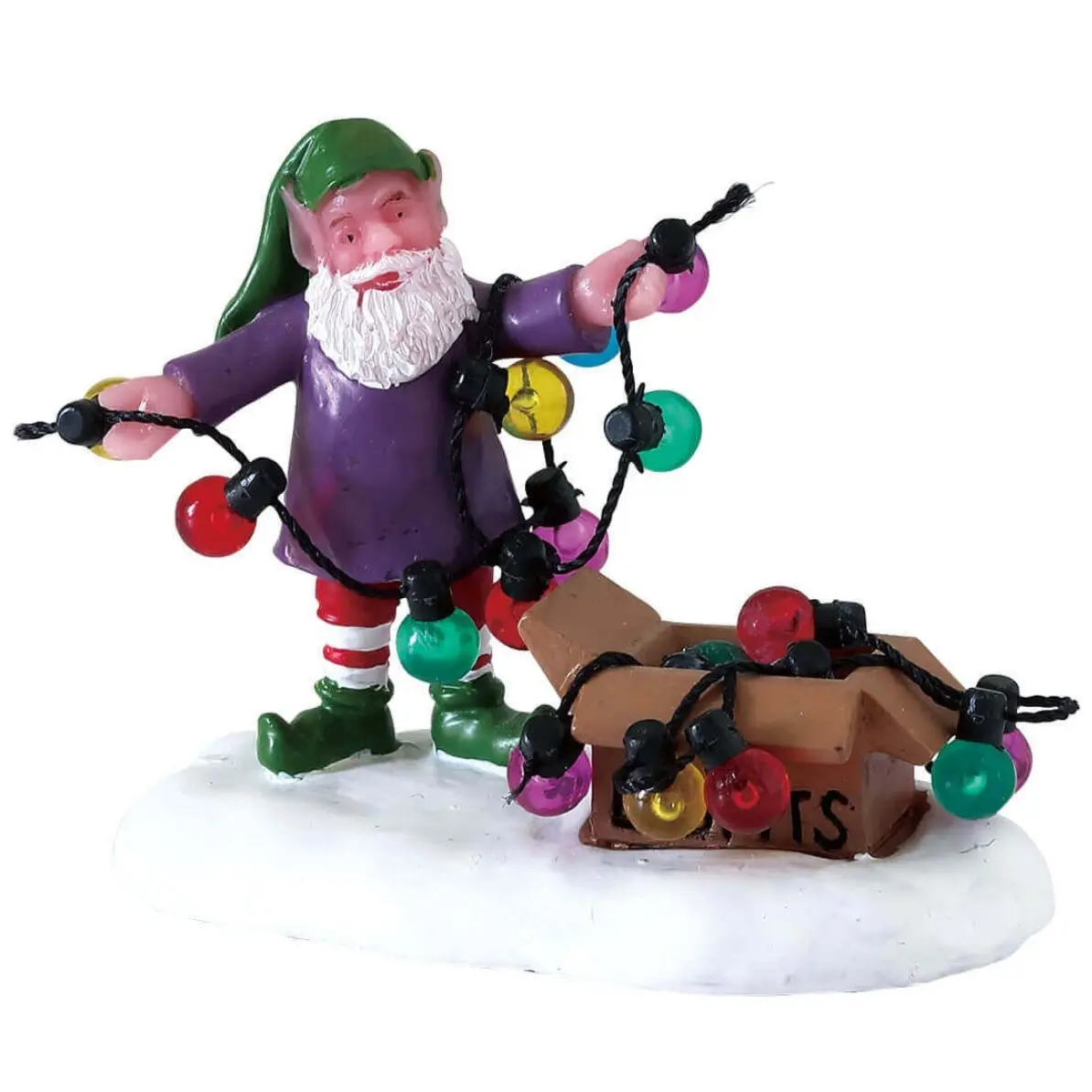 Lemax Santa's Wonderland Figurine: Untangling The Lights #72551 1