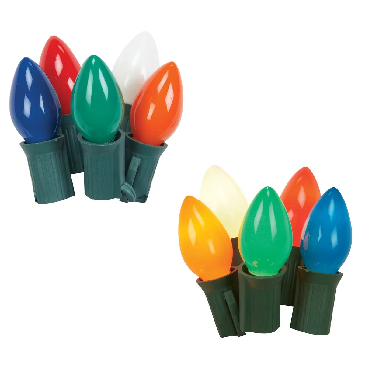 Set Of 25 Ceramic C7 Multi-Colored Christmas Lights 1