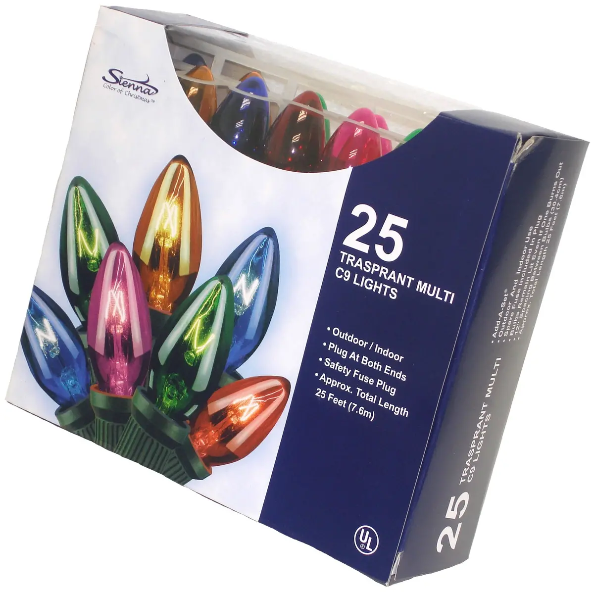 Set Of 25 Transparent C9 Christmas Lights 1