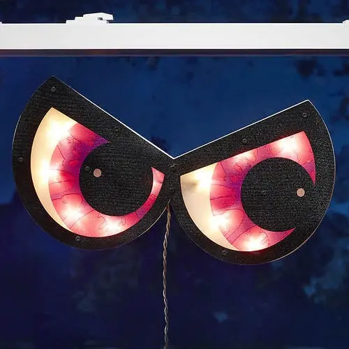 20" Lighted Purple Shimmering Eyes Decoration 1