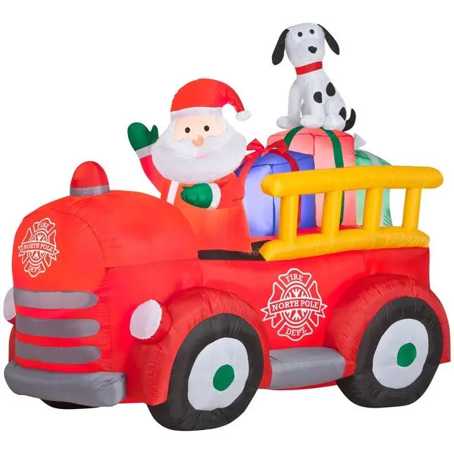 6' Airblown® Santa Fire Truck Christmas Inflatable 1