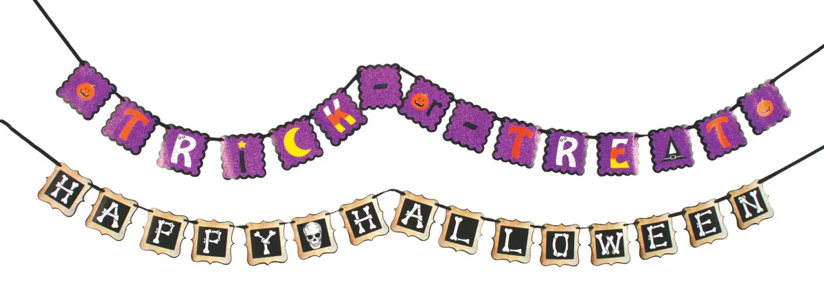 Halloween Glitter Banner Décor 1