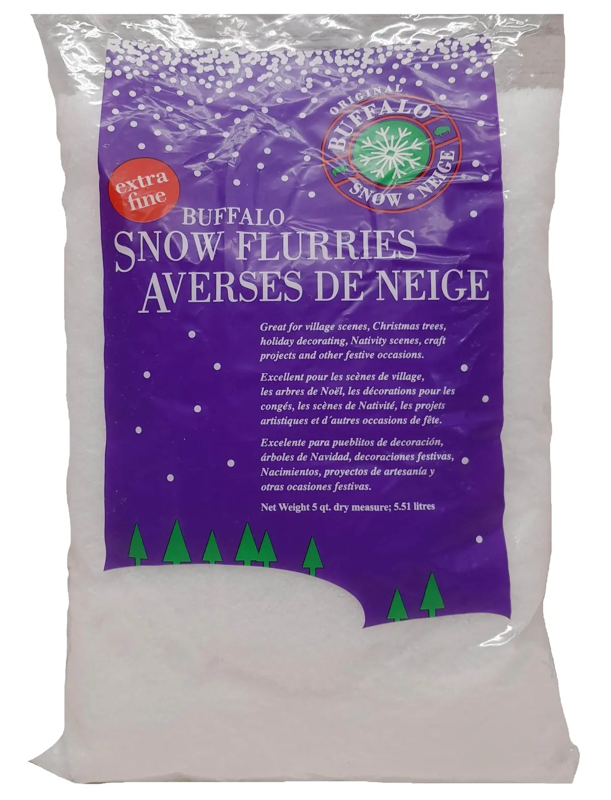 5 Quart Bag Of Extra Fine Buffalo Snow Flurries 1