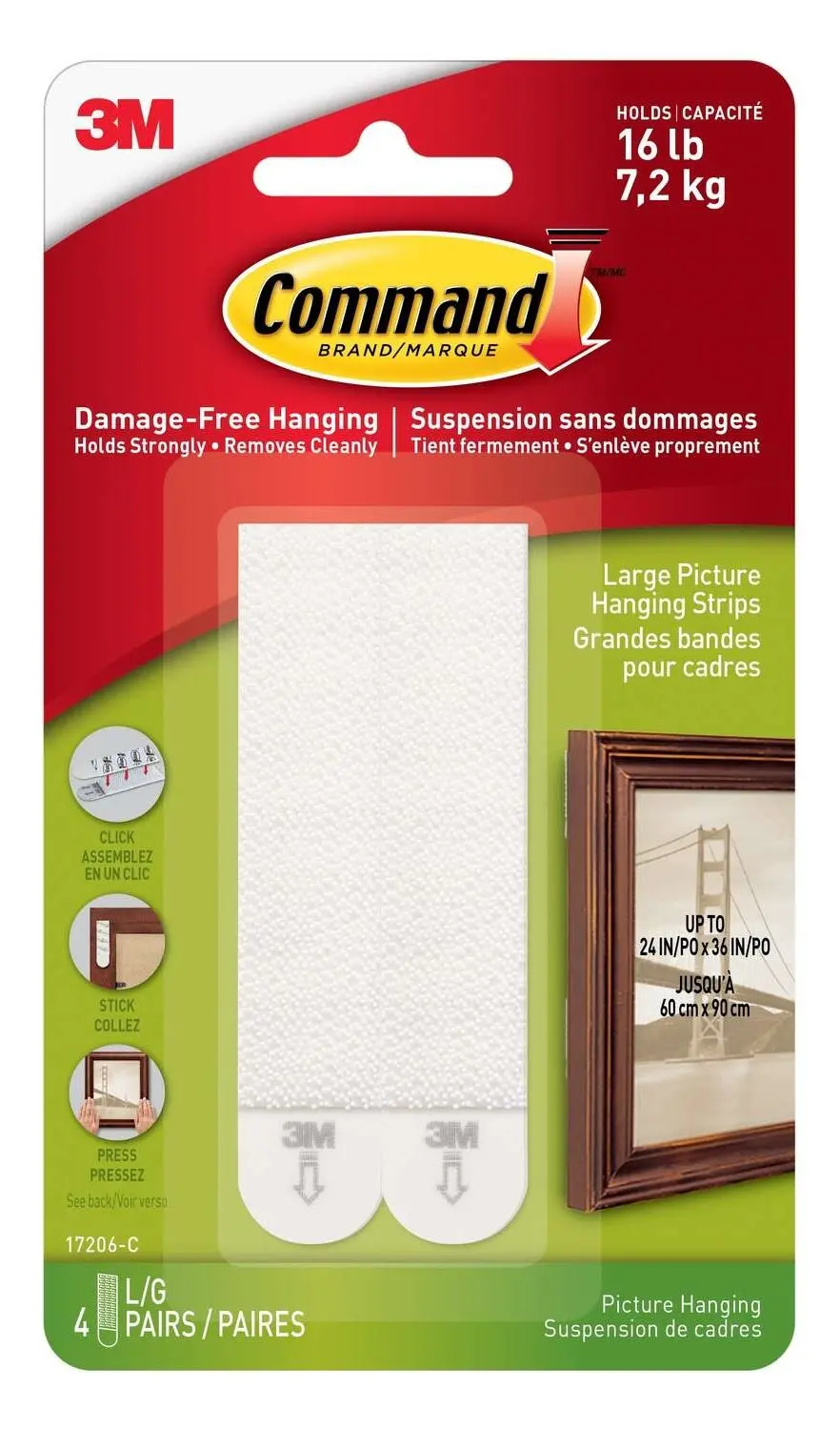 Pack Of 8 Large Command Picture Hanging Strips 1