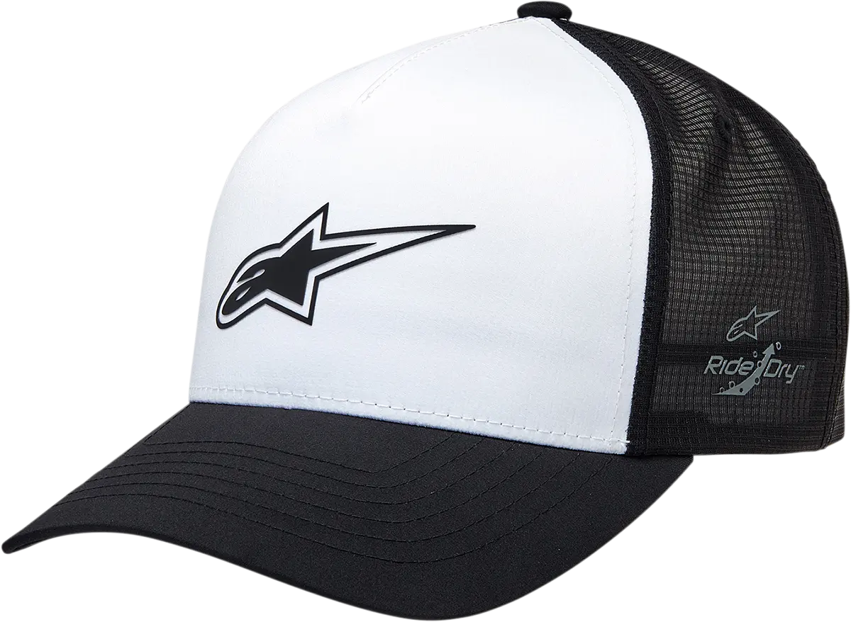 Alpinestars Advantage Tech Trucker Hat — Black/White, One Size (Model 1212811601010Os) 1