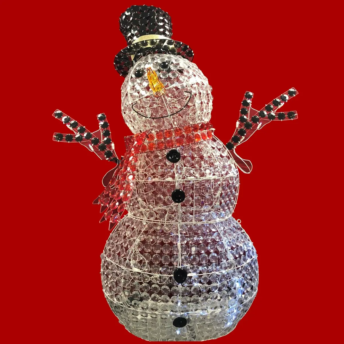 52" Ice Crystal Led Snowman Lawn Sculpture 1