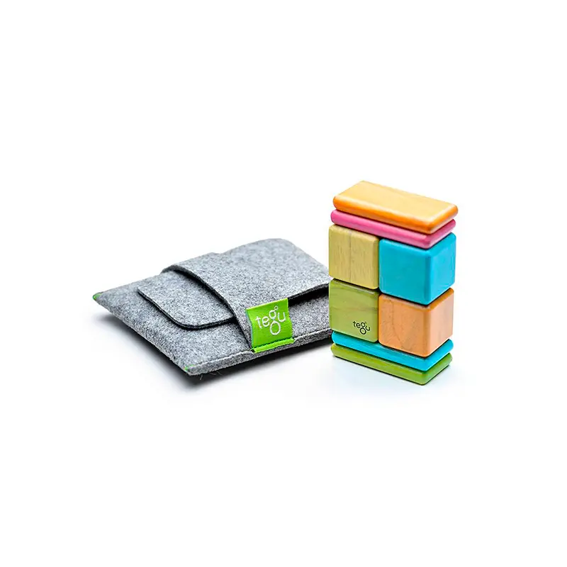 Tegu Original Pocket Pouch  Magnetic Wooden Blocks  8 Pieces 1
