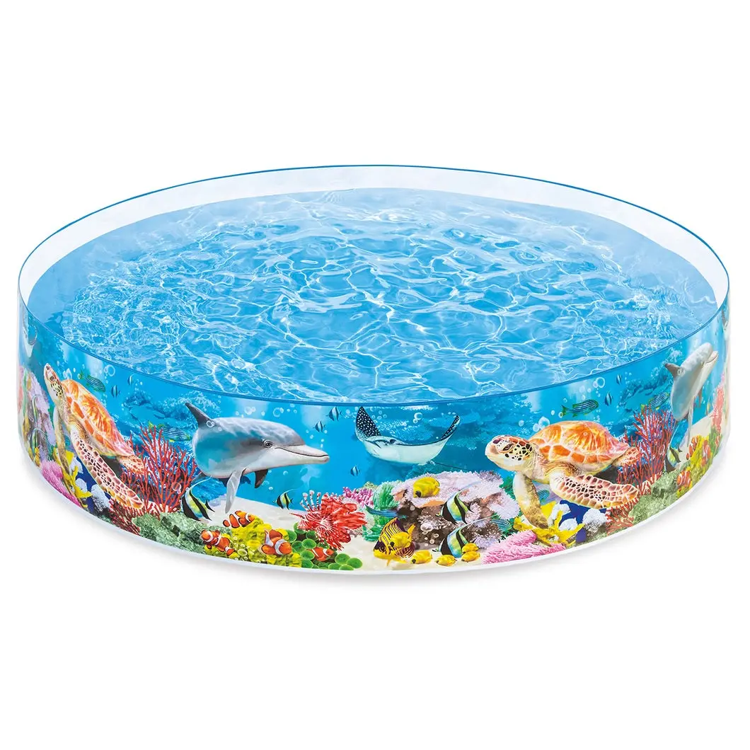 Intex 8' X 16" Deep Blue Sea Plastic Snapset Kiddie Pool 2