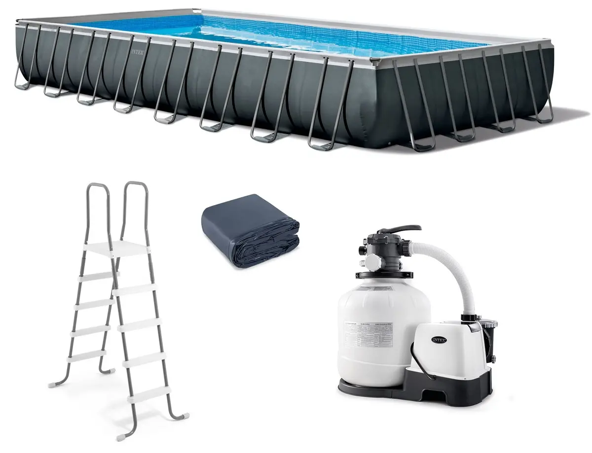 Intex 18' X 9' X 52" Ultra Xtr™ Rectangular Frame Pool Set With Sand Filter Pump 1