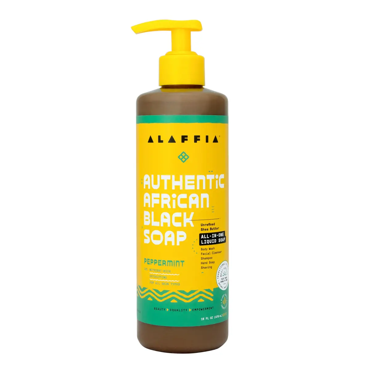 Alaffia Authentic African Black Soap All-In-One - Peppermint, 16 Oz 1