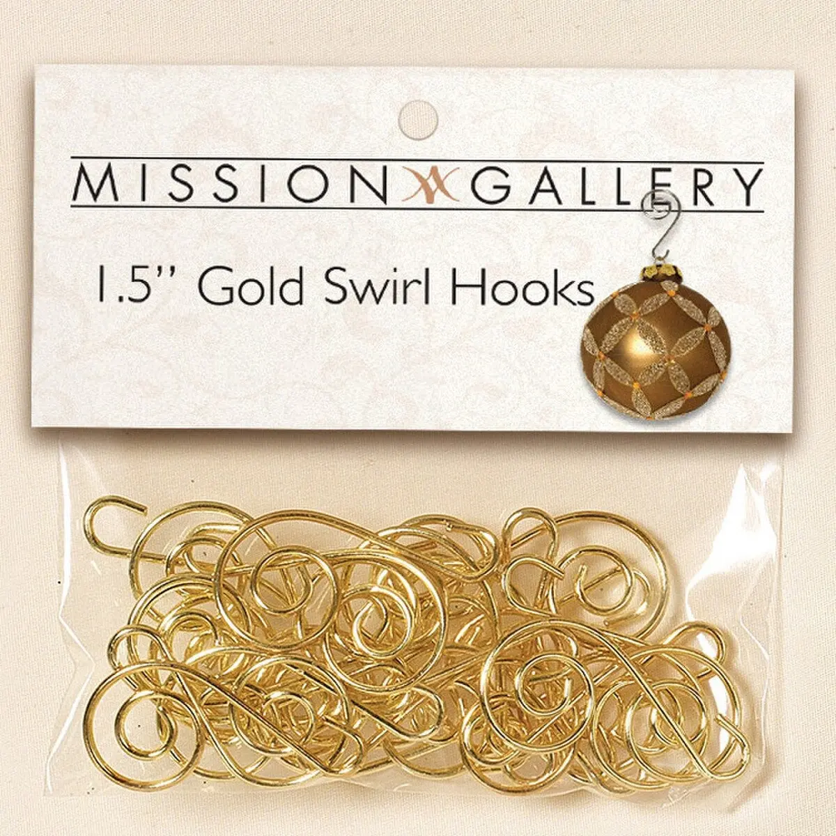 24-Pack Of Gold Swirl Ornament Hooks 1
