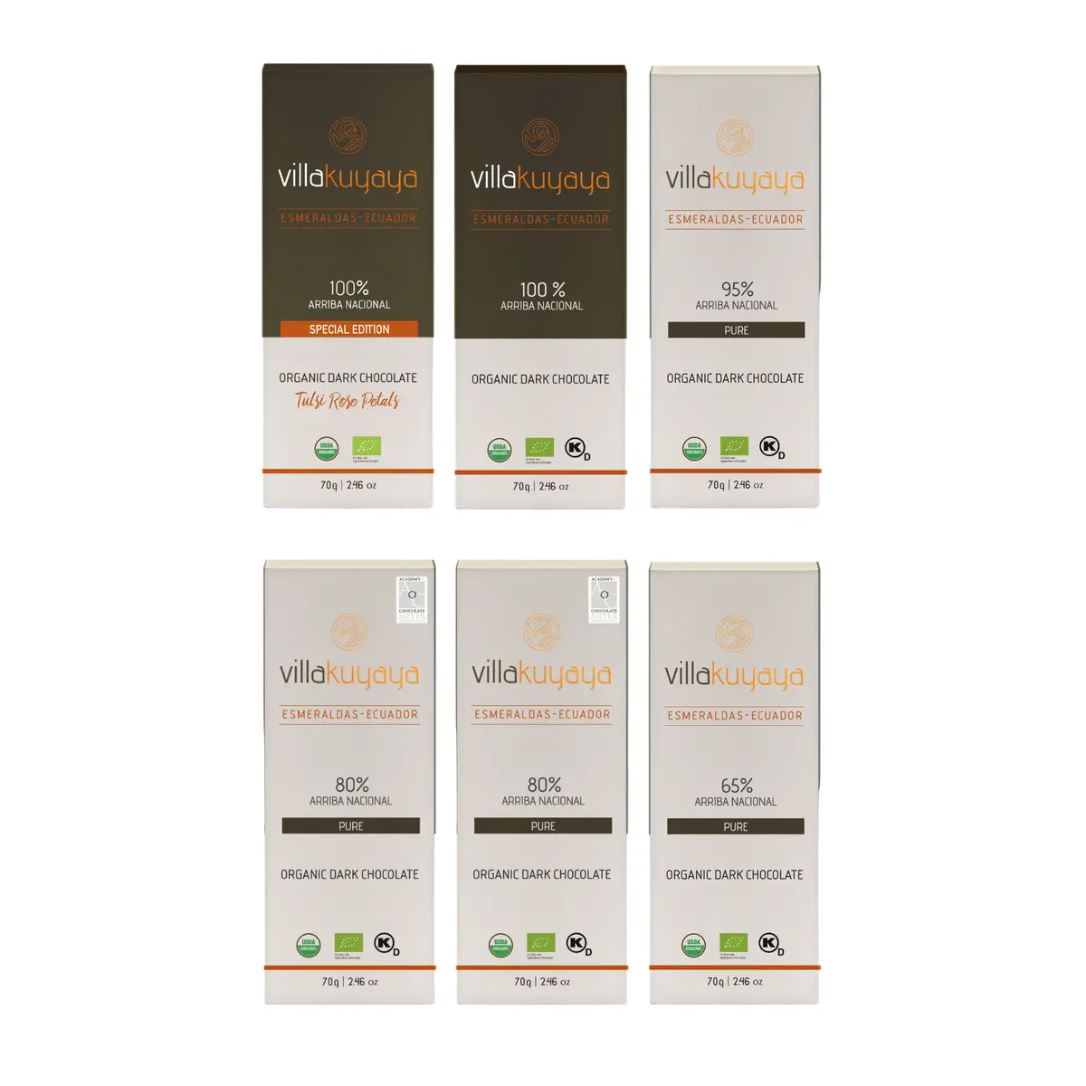 Villakuyaya Pure Dark Collection, Pack Of 6 1