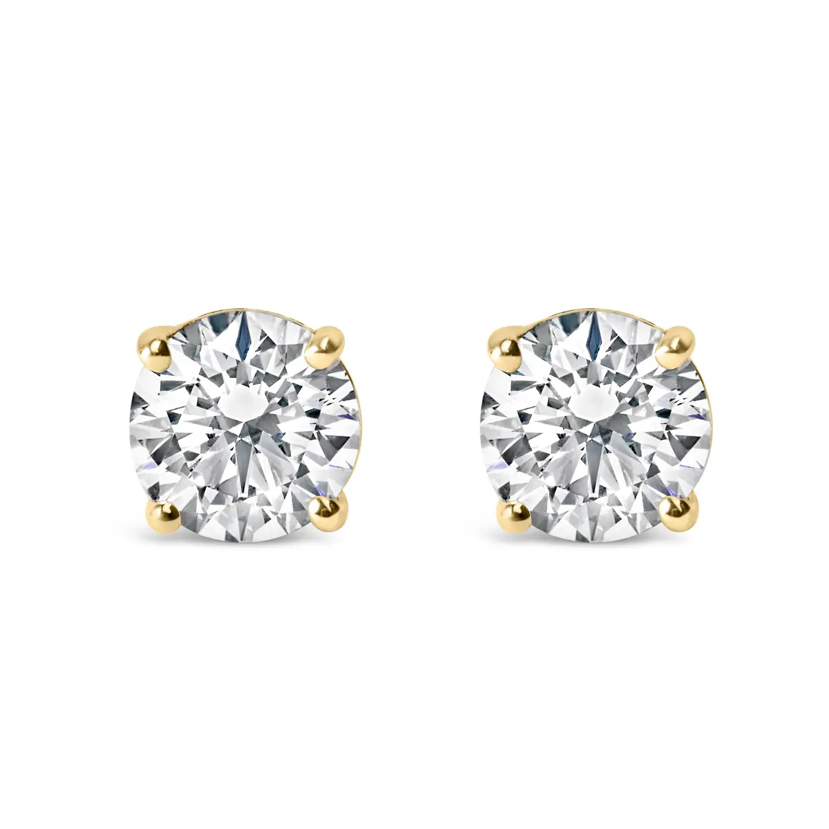 14K White Gold 2.00 Cttw Lab Grown Round Brilliant-Cut Diamond Classic 4-Prong Stud Earrings With Screw Backs (F-G Color, Vvs2-Vs1 Clarity) 1