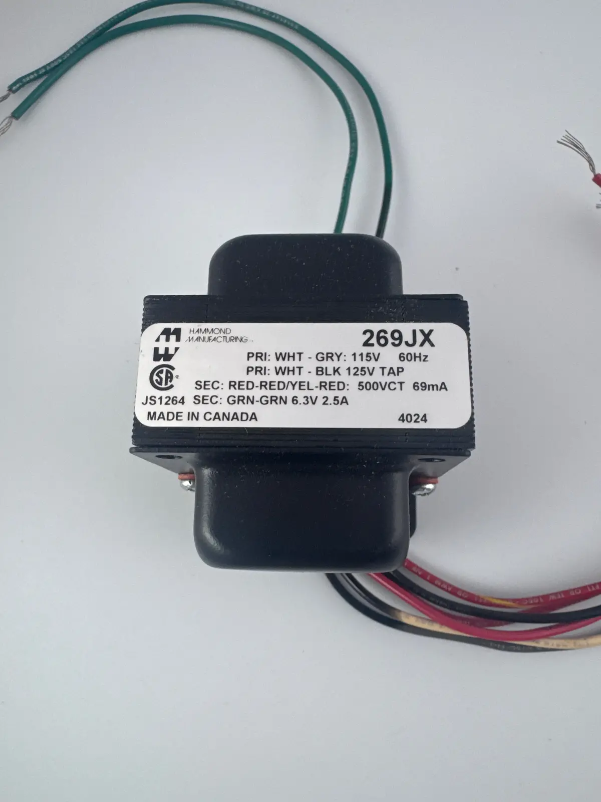 Transformer - Hammond - High Voltage Plate & Filament, Vertical Mount - Apd-269Jx 2
