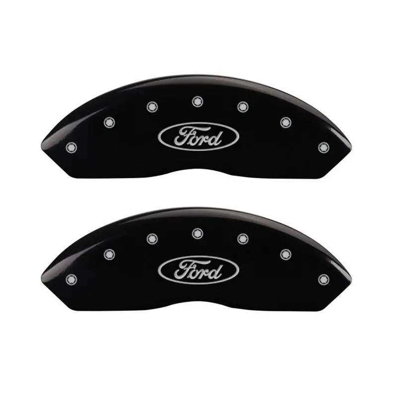 Mgp Oval Logo Caliper Covers – Engraved Front & Rear Set With Black Finish And Silver Accent, Designed For 2017 Ford Fusion 1