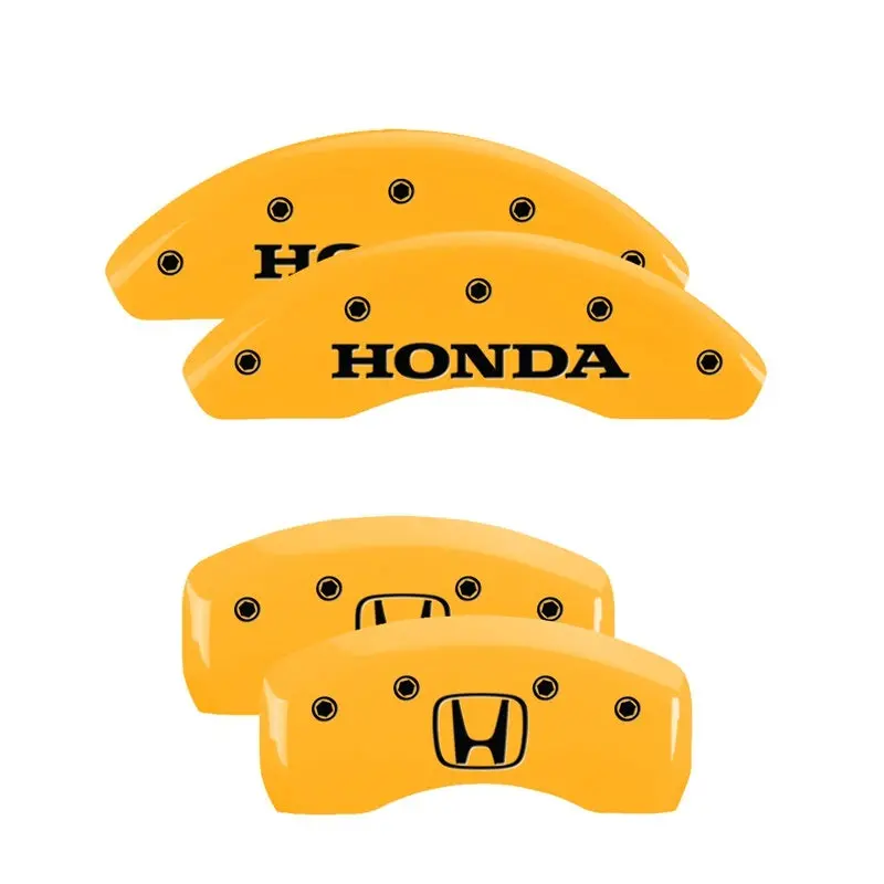 Mgp Engraved Caliper Covers For 2019 Honda Cr-V — Front & Rear Set | Yellow Finish With Black Char And H Logo 1
