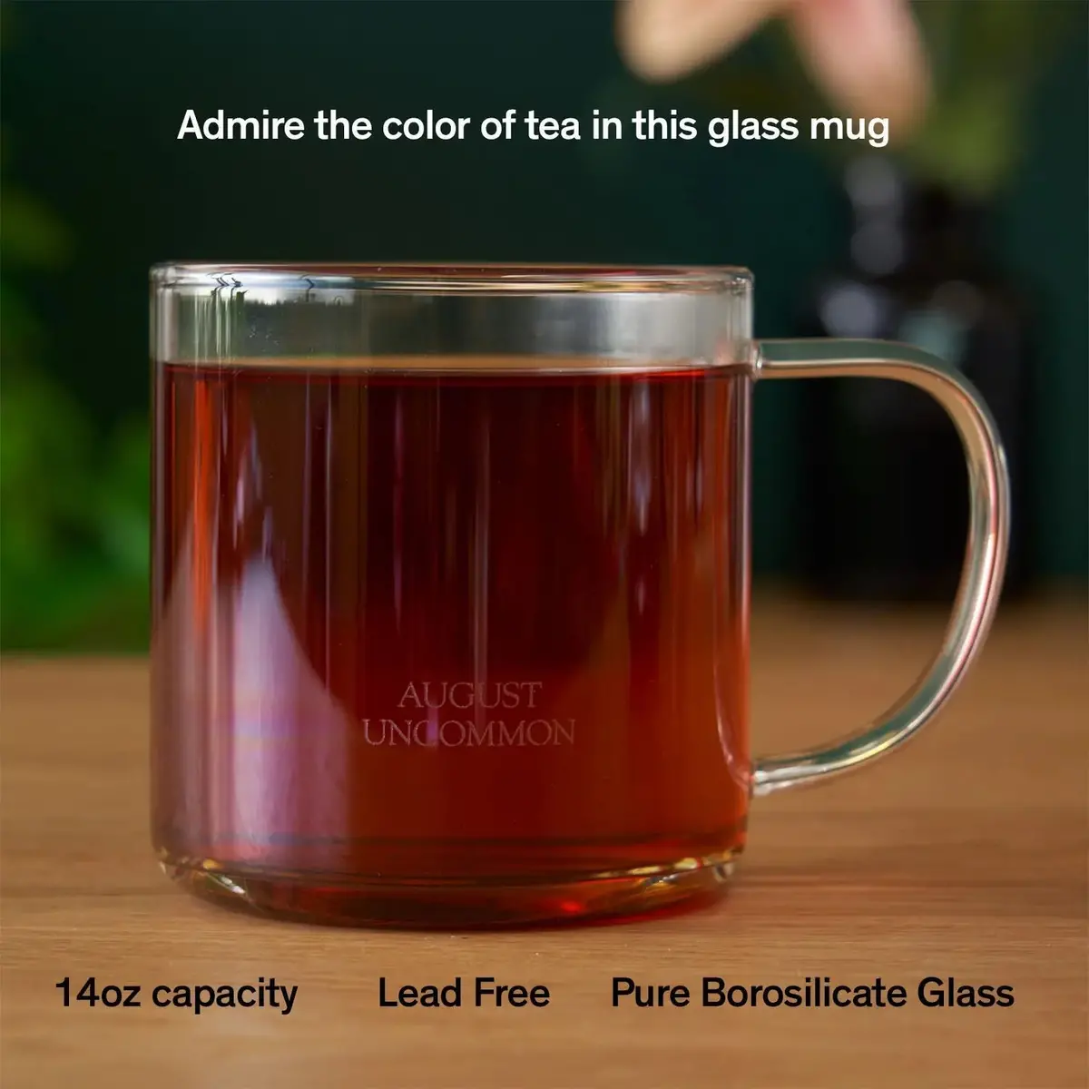 August Uncommon Tea Glass Mug - Clear Elegance 1