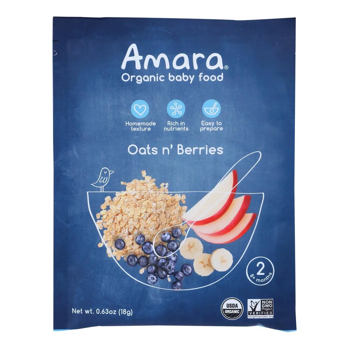 Amara Baby Food Organic Oats N' Berries (5-Pack) 1