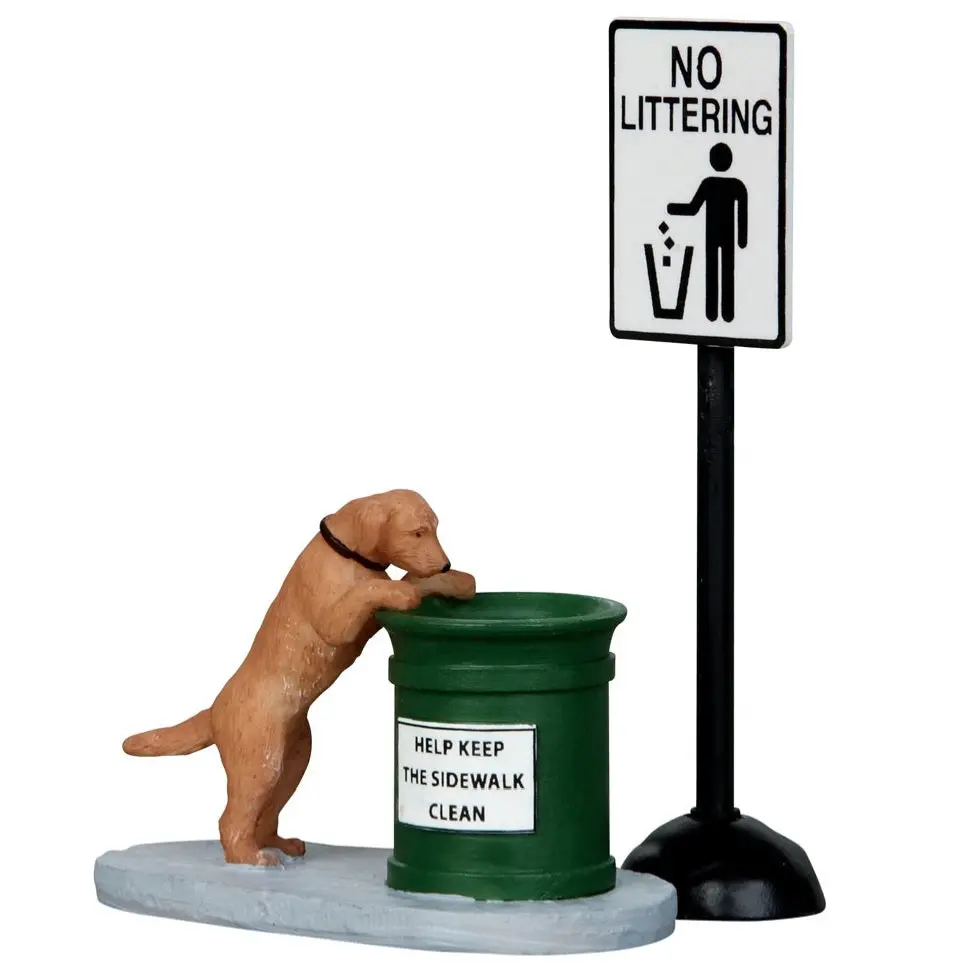 Lemax General Collectibles Accessory: No Littering, Set Of 2 #14364 1