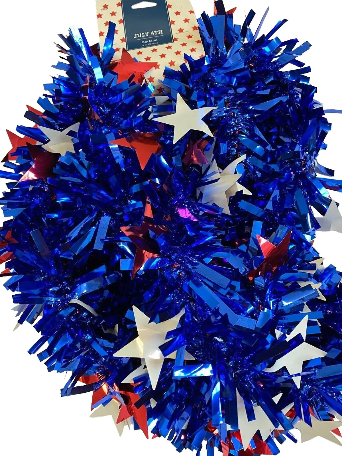 Patriotic Jumbo Holographic Tinsel Garland 1