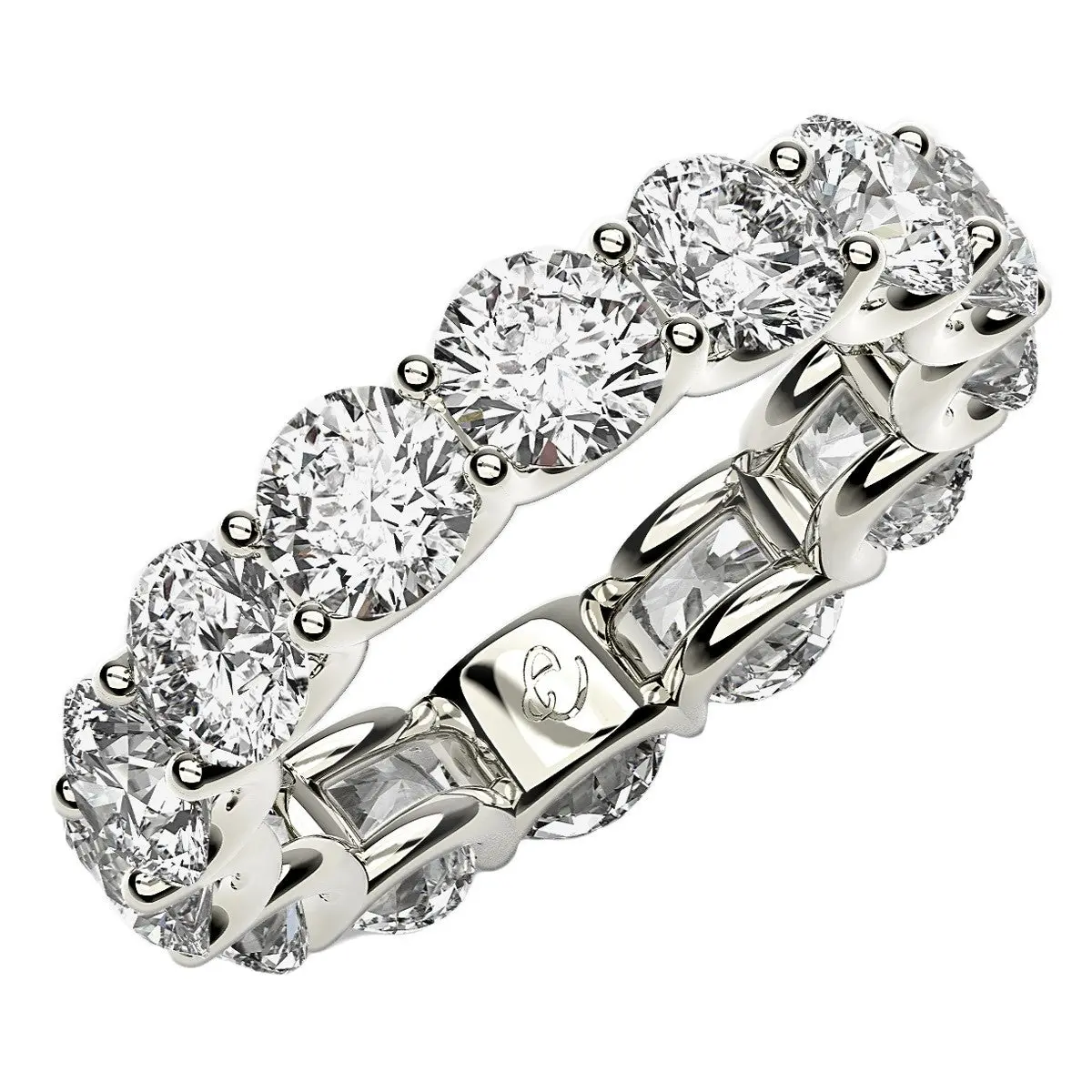 Round Cut Lab Grown Diamond Eternity Ring In 14K White Gold (6 Cttw Fg/Vs2) 1
