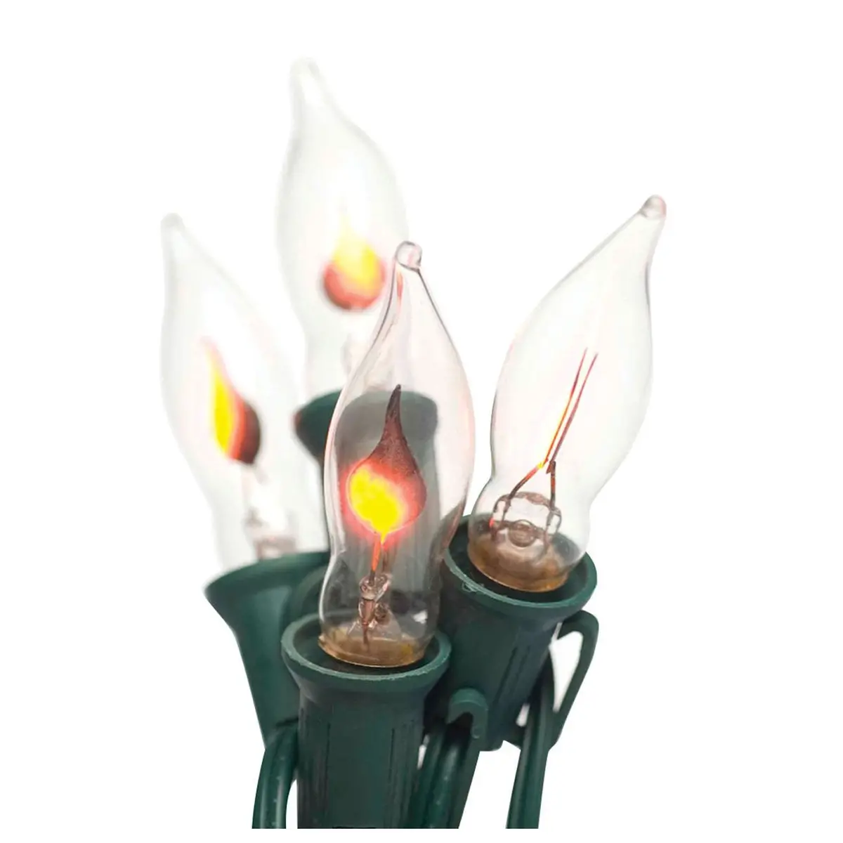 Set Of 10 C7 Flicker Flame Indoor Christmas Lights 1
