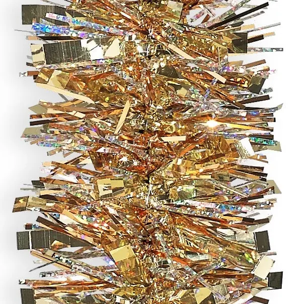 12' Fancy Laser Midas Gold Tinsel Christmas Garland 1