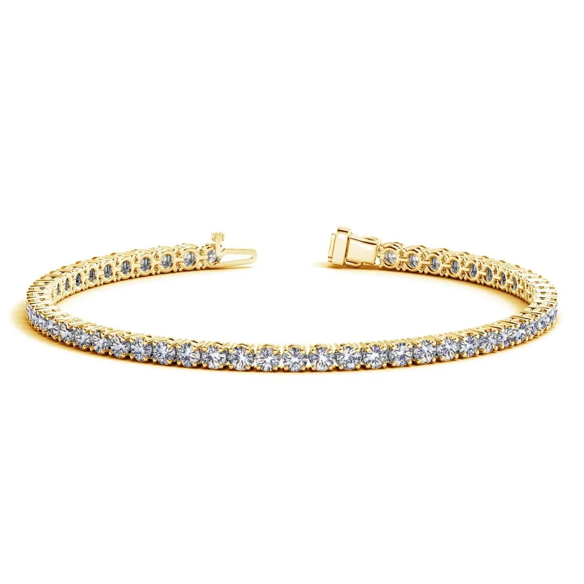 Lab Grown Round Diamond Tennis Bracelet In 14K Yellow Gold (5 Cctw  F/G  Vs2/Si1) 1