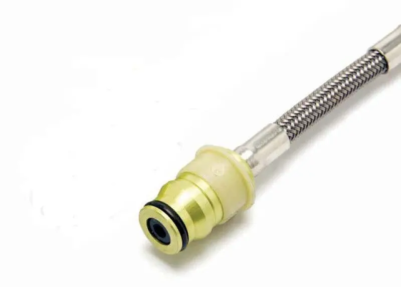 Mcleod Quick-Disconnect Male An4F Fitting — 17" Steel Braided Fuel Line End 1