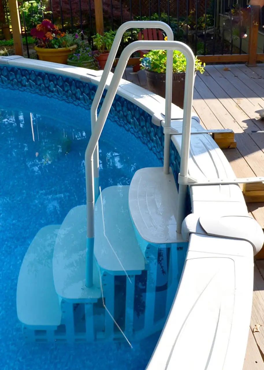 Main Access Easy Entry Step With Dual Handrails For 48"-54" Above Ground Swimming Pools 1