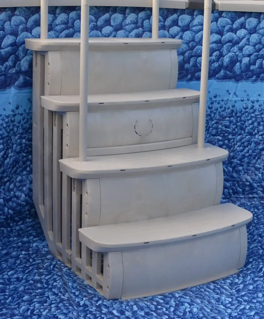 Main Access Easy Entry Step With Dual Handrails For 48"-54" Above Ground Swimming Pools 2