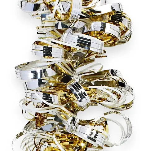 12' Deluxe Angel Hair Garland (Silver/Gold/White) 1