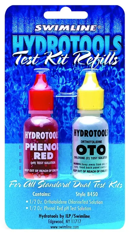 Water Test Kit Refill - Replacement Oto Chlorine Test And Phenol Red Solutions 1