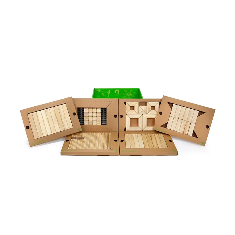 Tegu 130-Piece Classroom Kit Magnetic Wooden Blocks Bulk Pack 3