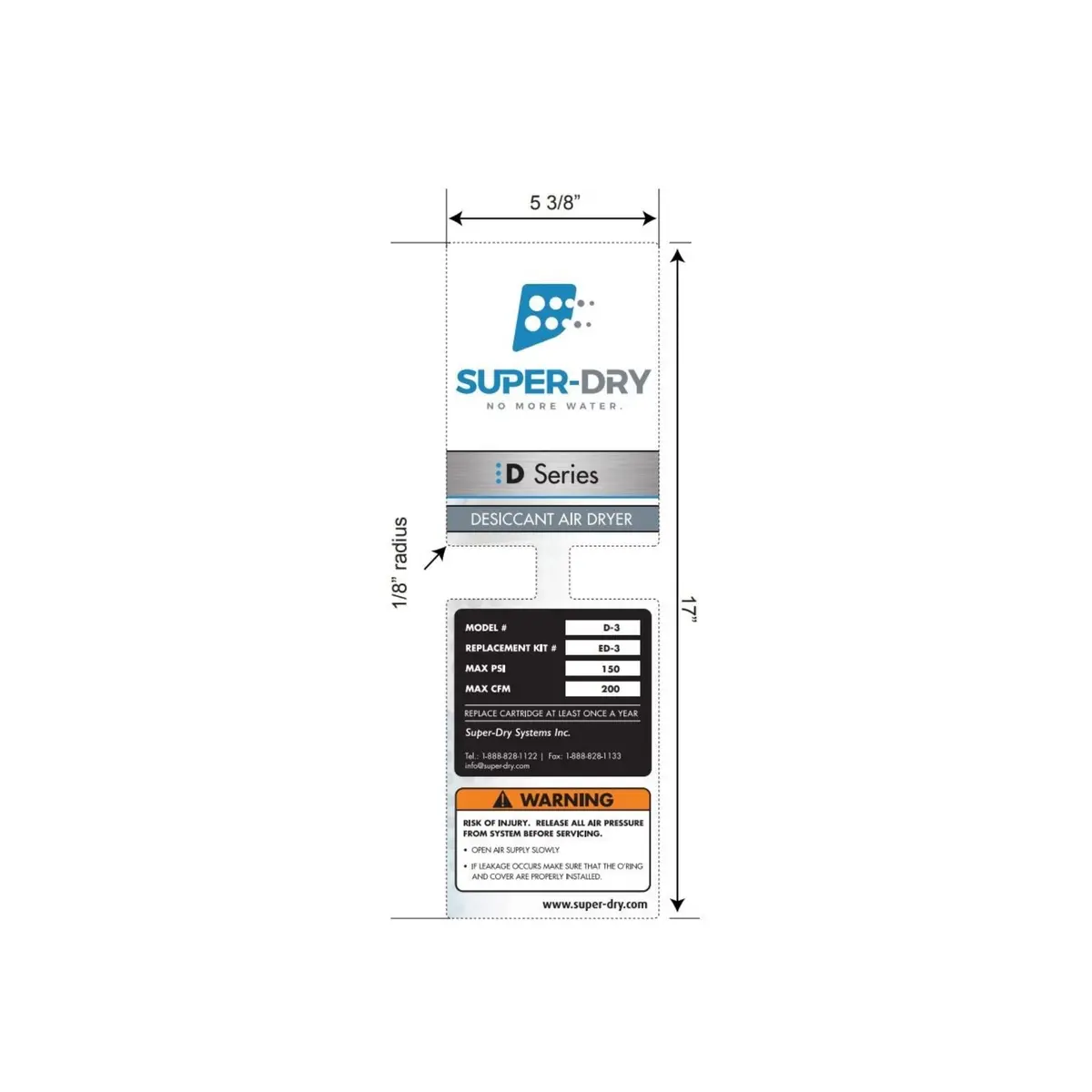 Sticker For D3 Super-Dry Air Dryer 1