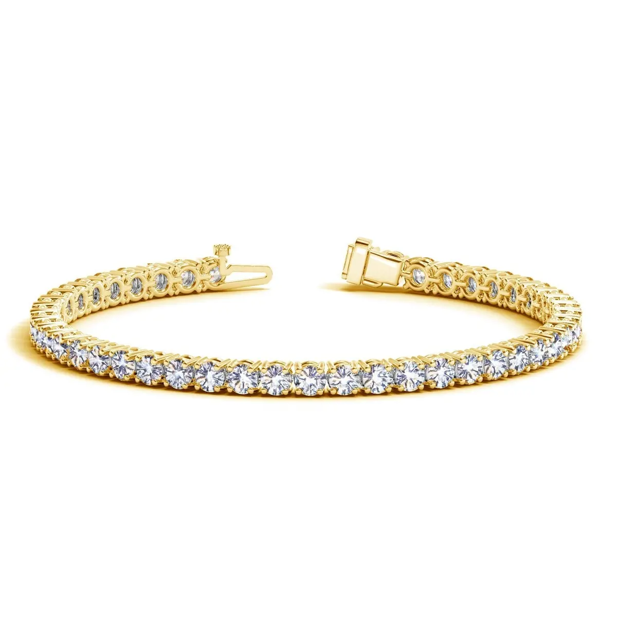 Lab Grown Round Diamond Tennis Bracelet In 14K Yellow Gold (10 Cctw F/G  Vs2/Si1) 1