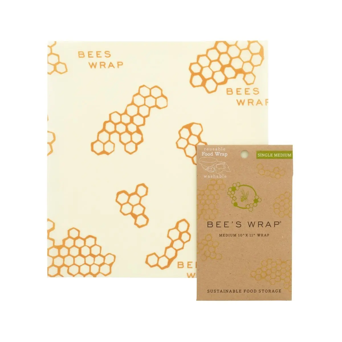 Bee's Wrap Reusable Food Wrap - Honeycomb Print, Pack Of 6 1