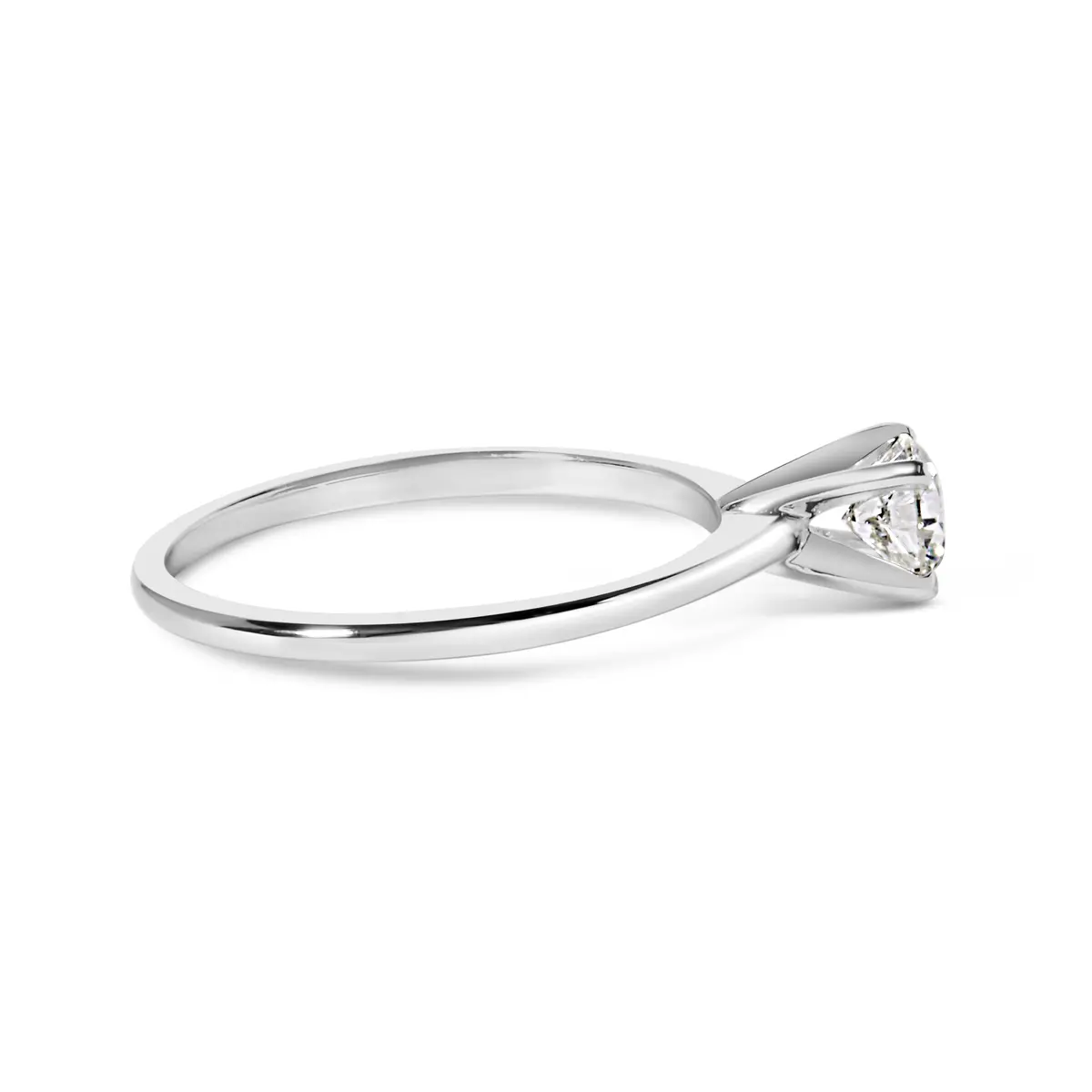 14K White Gold 1/2 Cttw Round Lab Grown Diamond 4 Prong Solitaire Engagement Ring (F-G Color, Vs2-Si1 Clarity) - Size 7 2