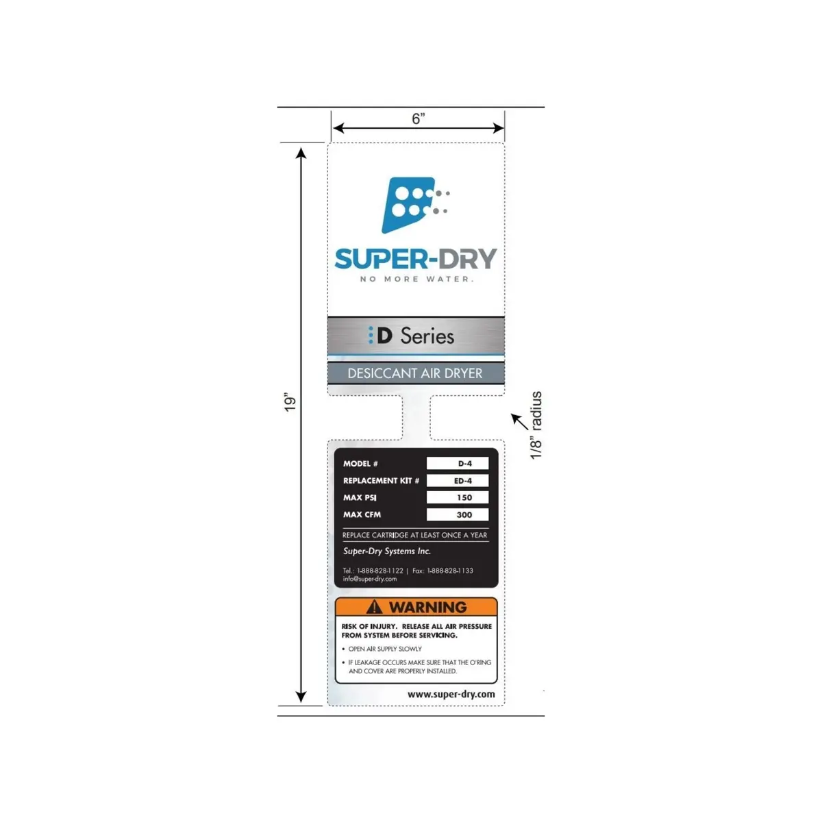 Sticker For D4 Super-Dry Air Dryer 1