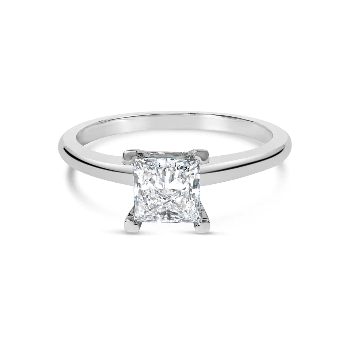 14K White Gold 1.0 Cttw Princess Lab-Grown Diamond Solitaire Engagement  Ring (F-G Color, Vs1-Vs2 Clarity) - Ring Size 7 1