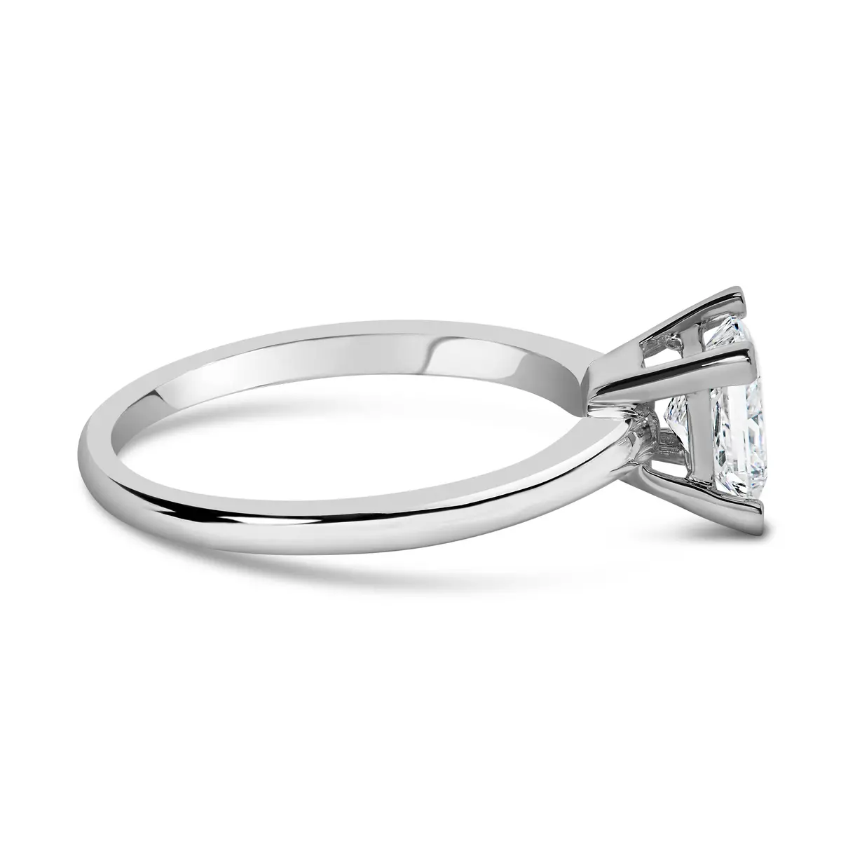 14K White Gold 1.0 Cttw Princess Lab-Grown Diamond Solitaire Engagement Ring (F-G Color, Vs1-Vs2 Clarity) - Ring Size 7 2
