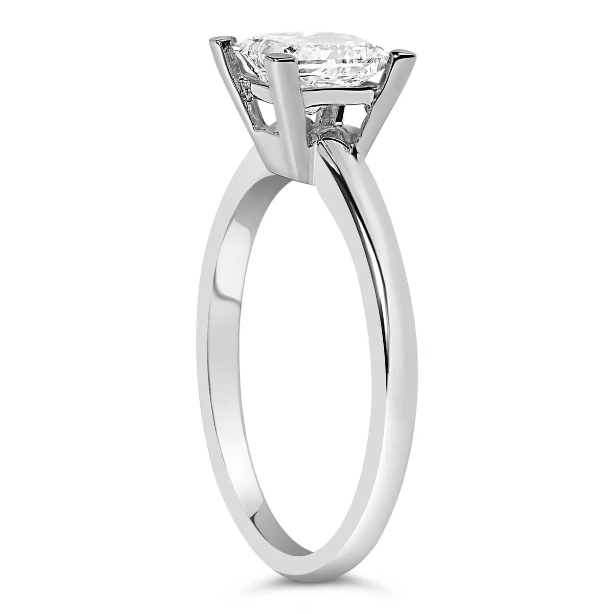 14K White Gold 1.0 Cttw Princess Lab-Grown Diamond Solitaire Engagement Ring (F-G Color, Vs1-Vs2 Clarity) - Ring Size 7 4