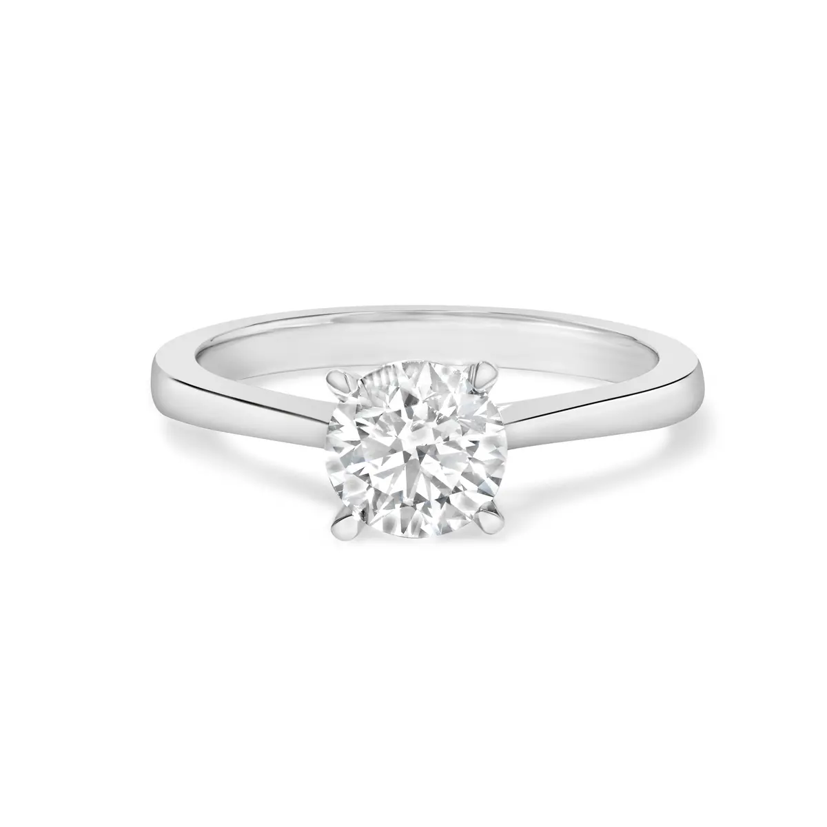 14K White Gold 1.0 Cttw Round Lab Grown Diamond Eagle Claw 4-Prong Set Solitaire Engagement Ring (F-G Color, Vs2-Si1 Clarity) - Ring Size 7 1